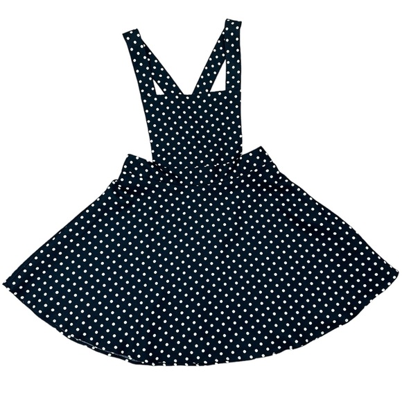 Forever 21 black and white polka dots overall dress. Sz. S - Picture 2 of 4